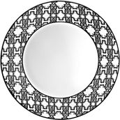 Roberto Cavalli Monogram Siyah Beyaz Desenli Porselen Çukur Tabak 22 cm - Standart