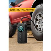 ROBO Şarjlı Akü Ateşleyici 4ü Bir arada Lastik Şişirici+Powerbank+Led Işık
