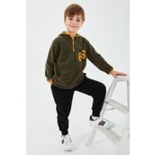RolyPoly Nyc Dept Haki Uzun Kol Erkek Çocuk Pijama Takım