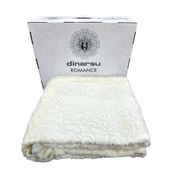 Romans Emboss Tek Kişilik Battaniye Krem