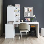 Roomart Nora Bilgisayar Masası, Raflı Çalışma Masası , Çalışma Ofis Masası Sol Dolaplı, Bilgisayar Masası - 160 CM - Beyaz