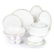 Roy King DSN048 Gold Thin 12 Kişilik 55 Parça Bone China Yemek Takımı