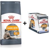Royal Canin 2 kg Hair Skin Kedi Maması + 12 Adet Yaş Mama