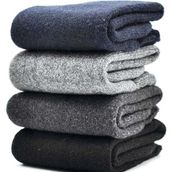 Royaleks 4 Çift Termal Kalın Kışlık Havlu Çorap Erkek Kadın Unisex Pamuk - 40 - 45 - Renkli