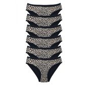 Royaleks 6 Adet Leopar Desenli Likralı Yumuşak Dokulu Kadın Slip Külot