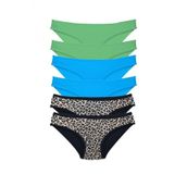 Royaleks 6 Adet Likralı Leopar Yeşil Mavi Kadın Slip Külot