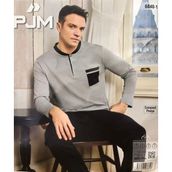 Royam Pijamoni Erkek %100 Pamuk Penye Mevsimlik Uzun Kollu Pijama Takımı 6840