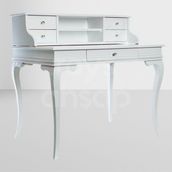 Roys Ahşap 5232 Çekmeceli 110 cm Rustik Raflı Beyaz Ofis Çalışma Masası