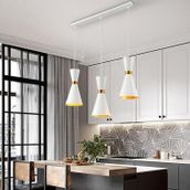 Rsylight 60 cm Retro Metal Masa Üstü Dekoratif Rustik 3'lü Vintage Avize