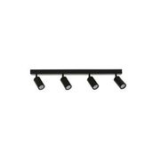 Rsylight RY802196SY Metal Modern Spor 4'lü Siyah Mafsallı Beyaz Ampullü Led Spot Avize