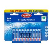 Rubin Alkalin AAA 1,5V 20'li İnce Pil