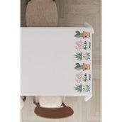 Rugviva MSO034 Dokuma Elit Kumaş Kaktüs Desenli Açık Krem Leke Tutmayan 140x200 cm Masa Örtüsü
