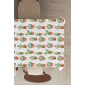 Rugviva MSO057 Dokuma Elit Kumaş Kaktüs Desenli Renkli Leke Tutmayan 140x200 cm Masa Örtüsü