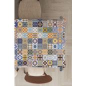 Rugviva MSO198 Dokuma Elit Kumaş Çini Desenli Renkli Leke Tutmayan 140x240 cm Masa Örtüsü