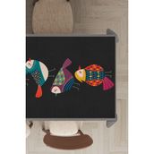 Rugviva MSO211 Dokuma Elit Kumaş Papağan Desenli Siyah Leke Tutmayan 140x200 cm Masa Örtüsü