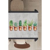 Rugviva MSO335 Dokuma Elit Kumaş Kaktüs Desenli Palatinete Mor Leke Tutmayan 140x240 cm Masa Örtüsü