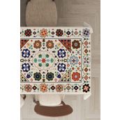 Rugviva MSO357 Dokuma Elit Kumaş Etnik Desen Renkli Leke Tutmayan 140x260 cm Masa Örtüsü
