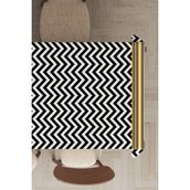 Rugviva MSO433 Dokuma Elit Kumaş Zigzag Desenli Siyah Beyaz Leke Tutmayan 140x260 cm Masa Örtüsü