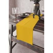 Rugviva RNR016 Sarı Tek Renk Sade Ranır Premimum Dokuma Kumaş Düz 40x140 cm Masa Örtüsü