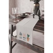 Rugviva RNR034 Tay Tüyü Ranır Elit Dokuma Leke Tutmaz Kumaş Ekru 40x140 cm Masa Örtüsü