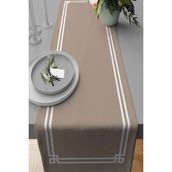 Rugviva RNR278 Runner Dokuma Leke Tutmaz Elit Tay Tüyü Kumaş Köşeli Vizon 40x140 cm Masa Örtüsü