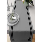 Rugviva RNR279 Leke Tutmaz Elit Tay Tüyü Dokuma Kumaş Runner Köşeli Gri 40x140 cm Masa Örtüsü
