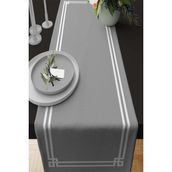 Rugviva RNR280 Elit Tay Tüyü Dokuma Leke Tutmaz Kumaş Köşeli Runner Açık Gri 40x140 cm Masa Örtüsü