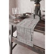 Rugviva RNR409 Leke Tutmaz Elit Tay Tüyü Dokuma Kumaş Runner Style Gri Silver 40x140 cm Masa Örtüsü