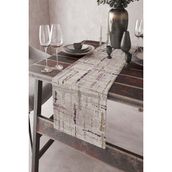 Rugviva RNR412 Dokuma Kumaş Elit Tay Tüyü Leke Tutmaz Runner Style Kirli Beyaz 40x140 cm Masa Örtüsü