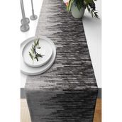 Rugviva RNR417 Deri Desen Tay Tüyü Dokuma Elit Leke Tutmaz Kumaş Runner Gri 40x140 cm Masa Örtüsü