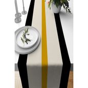 Rugviva RNR480 Siyah Tay Tüyü Dokuma Premium Leke Tutmaz Kumaş Runner 40x140 cm Masa Örtüsü