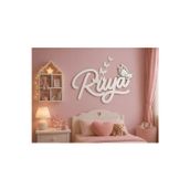 Runc Design Kişiye Özel İsimli Ahşap Duvar Dekorasyonu - Kelebek Detaylı Çocuk Ve Bebek Odası Duvar Süsü - Ahşap İsimlik