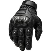 RVK Deri Motosiklet Eldiveni Karbon Fiber Korumalı TS EN 13594 Etiketli Yazlık, XL Beden