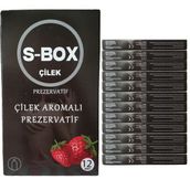S-Box Çilek Aromalı 12'li Kırmızı Prezervatif