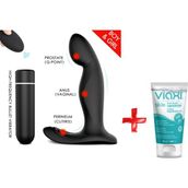 S-Hande Zeus-Rct Anal Vajinal ve Klitoris Uyarıcı Kumandalı Şarjlı Vibratör+Jel