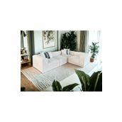 S Home Design Concept Frida 4 Modül Pofidik Modüler Kanepe L Köşe Koltuk Takımı, Sağ Köşe Yönsüz Kadife Kırık Beyaz