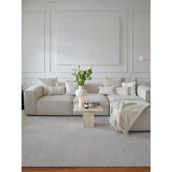 S Home Design Concept Frida Modüler Köşe Koltuk Takımı 4 Modül Pofidik Köşe, Keten Kırık Beyaz