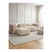 S Home Design Concept Pietro 4 Modül Modüler Kanepe Köşe Koltuk Takımı, Teddy, Krem Teddy Beyaz