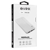 S-Link IP-G10N Beyaz 10000 mah Micro+Type C Girişli Powerbank Taşınabilir Pil Şarj Cihazı