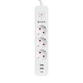 S-Link SPG03TC 2 Usb +1Type C 5V2.4A 1.5m 3x1.00 mm 100 Bakır 750 Joule 3'lü Anahtarlı Akım Korumalı