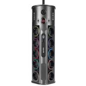 S-Link Swapp SP10AF Gri 3m 1860 Joule 1.5 mm 1 USB 1 Type-C 2.1A 5V 16A 250V 3680W 10'lu Akım Korumalı Priz