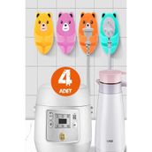 Safestore 4'lü Set Airfryer Vb. Elektrikli Ürün Fiş Askısı Kablo Tutucu Düzenleyici Kendinden Yapışkanlı Klips