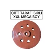 Saksansaksı Dolma Sarma Taşı Kapağı Tam Sırlı Toprak 28 Cm Mega Boy