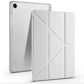 Samsung Galaxy Tab A9+ Plus / A11+ Plus Uyumlu Üçgen Standlı Uyandırma Fonksiyonlu Tablet Kılıfı - Gri