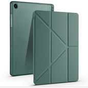Samsung Galaxy Tab A9+ Plus / A11+ Plus Uyumlu Üçgen Standlı Uyandırma Fonksiyonlu Tablet Kılıfı - Haki