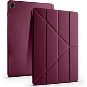 Samsung Galaxy Tab A9+ Plus / A11+ Plus Uyumlu Üçgen Standlı Uyandırma Fonksiyonlu Tablet Kılıfı - Mürdüm