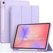 Samsung Galaxy Tab S10 Fe / S10 Lite / S9 Fe 10.9 Inç ile Uyumlu Premium Tablet Kılıfı – Yumuşak Arka Kapak, Stand Özellikli, Otomatik Uyandırma/uyku Fonksiyonlu, Darbe Korumalı Yüksek Koruyuculu Kılıf - Lila