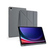 Samsung Galaxy Tab S9 Ultra 14.5” Uyumlu Katlanabilir Standlı Kalem Bölmeli Tablet Kılıfı - Koyu Gri