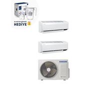 Samsung Wind Free Multi 1+2 Sistem (aj050txj2kh/ea) 2x9000 Btu İç 5,2 Kw Dış Ünite + Su Arıtma Sürahisi Hediyeli Beyaz