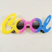 Samur Cool Yazılı Rengarenk 21x8 cm Parti Gözlüğü